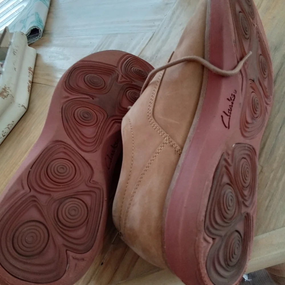 Men's Clarks Clarkdale Derby Tan Leather Shoes Size 9 Active Air Insoles